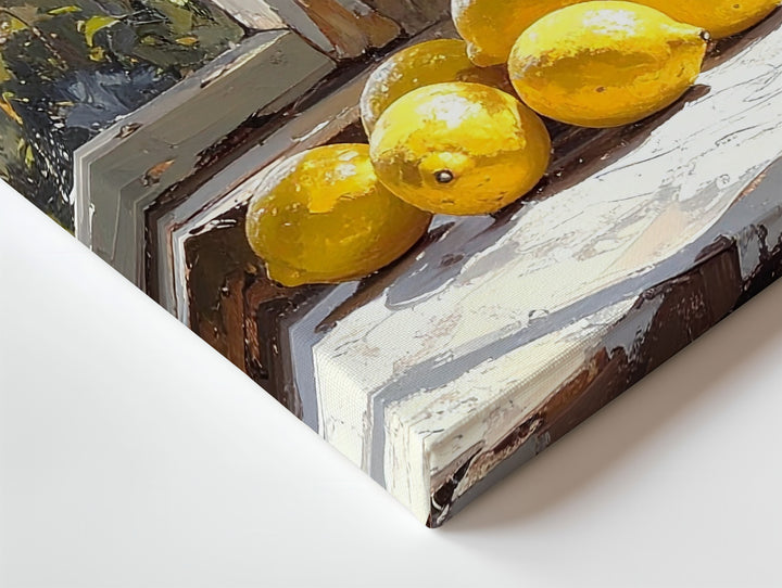 Sunlit Windowsill Canvas – Impressionist Lemons & Daisies Still Life Art - Gifitto