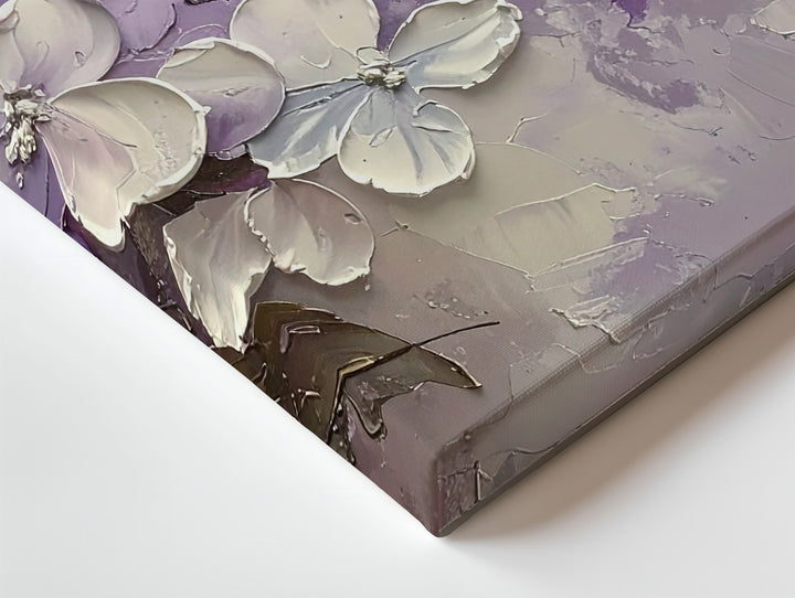 Lilac Whisper Impasto Canvas – Textured Floral Wall Art in Pastel Tones - Gifitto