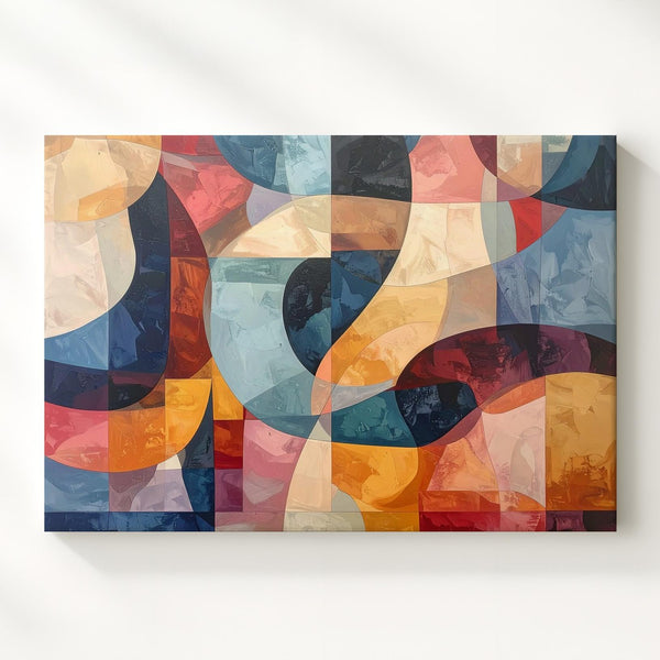 Translucent Harmony Canvas – Vibrant Abstract Art with Bold Colors and Layered Forms - Gifitto