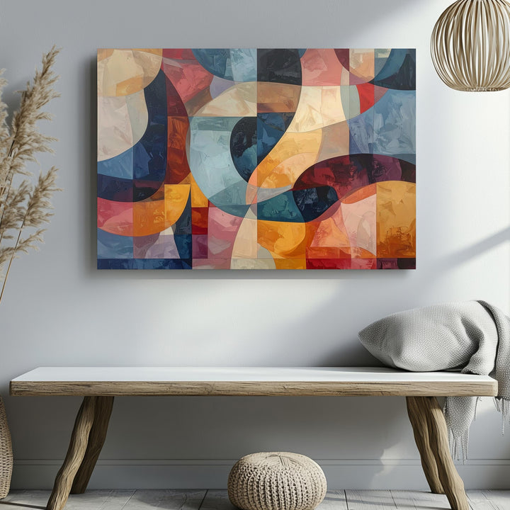 Translucent Harmony Canvas – Vibrant Abstract Art with Bold Colors and Layered Forms - Gifitto