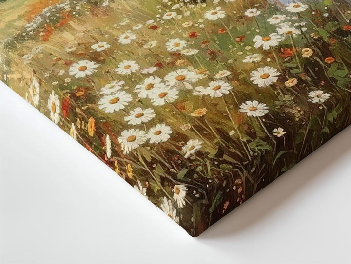 Impressionist Countryside Canvas – Wildflower Stream & Thatched Cottage Art - Gifitto