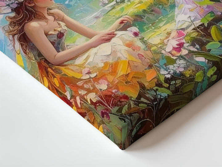 Whimsical Fairy Garden Canvas – Enchanted Forest with Colorful Wings & Flowers - Gifitto