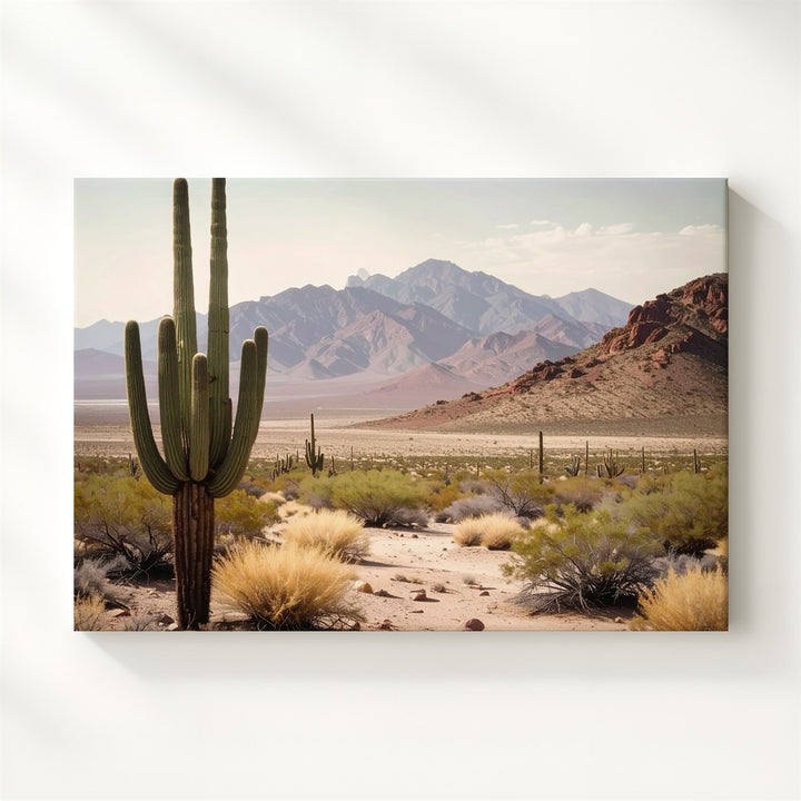 Southwest Resilience Canvas – Towering Cacti & Rugged Desert Landscape Art - Gifitto