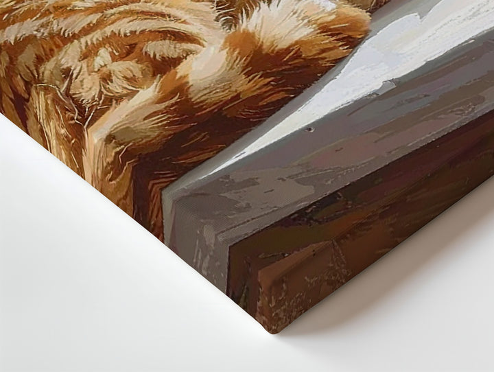 Sunlit Ginger Tabby Cat Canvas – Photorealistic Cozy Home Wall Art - Gifitto