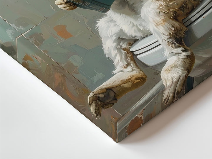 Whimsical Rabbit Reading Canvas – Fun Bathroom Wall Art - Gifitto