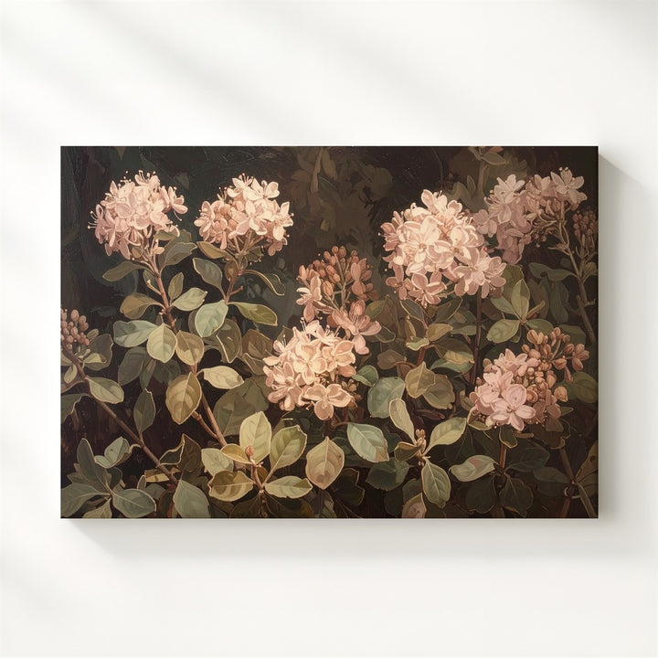 Vintage Botanical Study Canvas – Lush Foliage & Soft Floral Wall Art - Gifitto