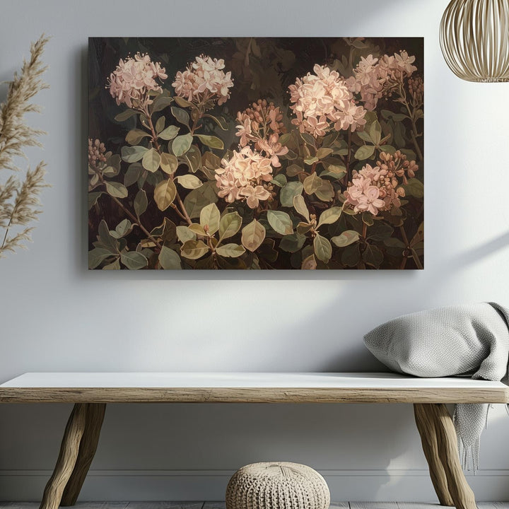Vintage Botanical Study Canvas – Lush Foliage & Soft Floral Wall Art - Gifitto