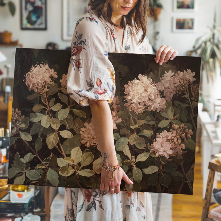 Vintage Botanical Study Canvas – Lush Foliage & Soft Floral Wall Art - Gifitto