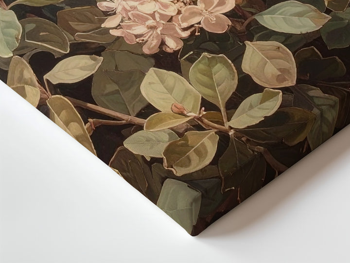Vintage Botanical Study Canvas – Lush Foliage & Soft Floral Wall Art - Gifitto