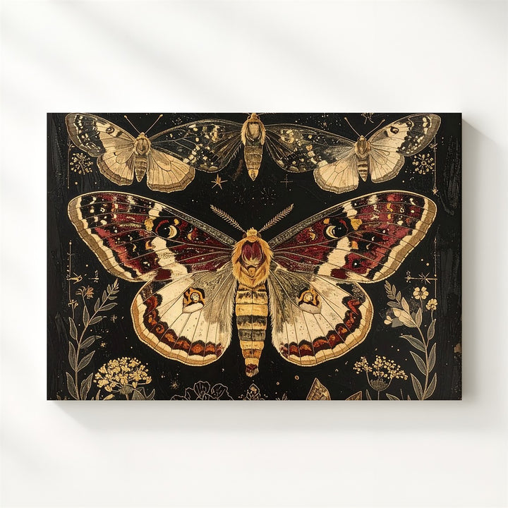 Mystic Moth & Butterfly Canvas – Vintage Botanical Insect Illustration Art - Gifitto