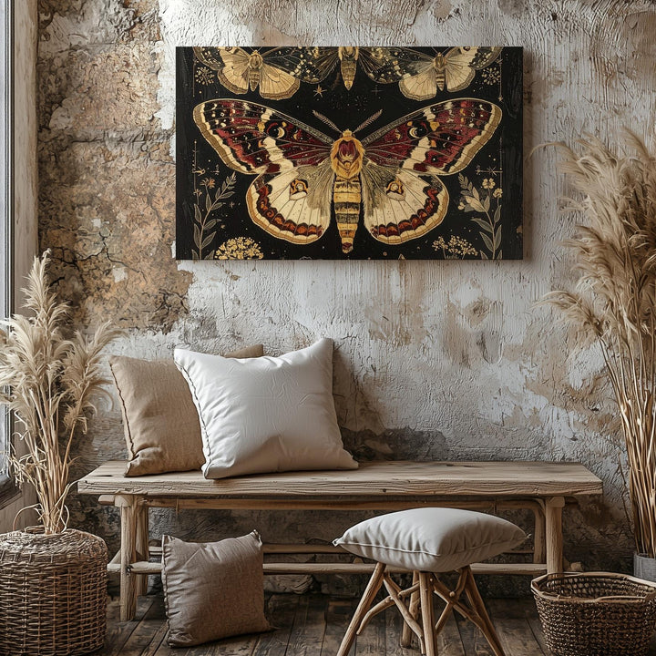 Mystic Moth & Butterfly Canvas – Vintage Botanical Insect Illustration Art - Gifitto