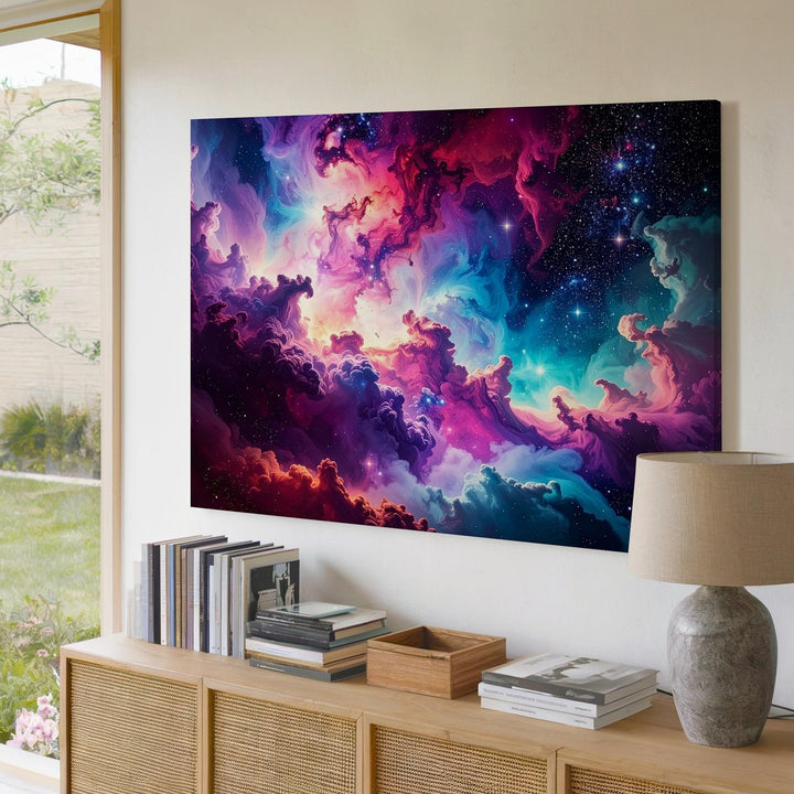 Dream Nebula Canvas – Surreal Cosmic Cloudscape in Magenta, Teal & Violet - Gifitto