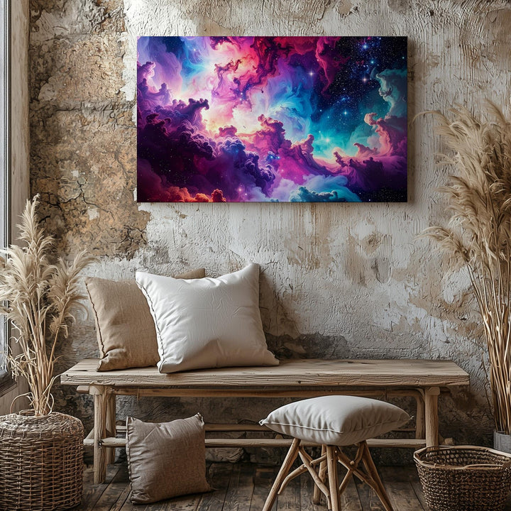 Dream Nebula Canvas – Surreal Cosmic Cloudscape in Magenta, Teal & Violet - Gifitto