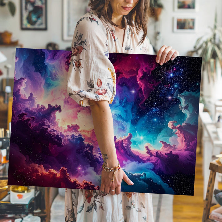 Dream Nebula Canvas – Surreal Cosmic Cloudscape in Magenta, Teal & Violet - Gifitto