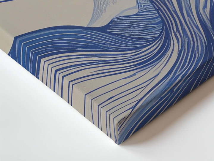 Fluid Blue Lines Canvas – Abstract Art of Water-Inspired Movement - Gifitto