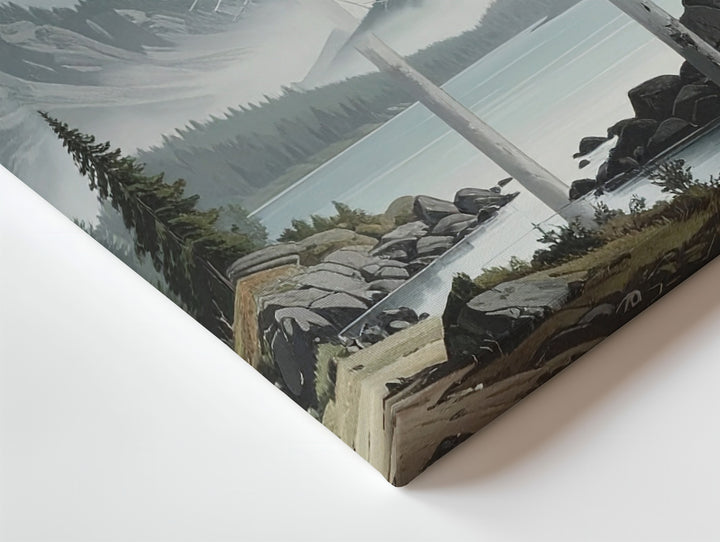 Alpine Stillness Canvas – Vertical Lake, Pine & Mountain Wilderness Art - Gifitto