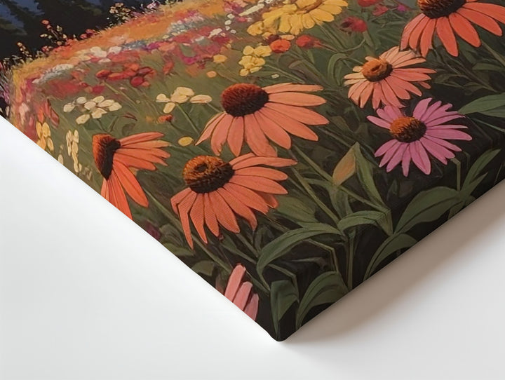 Golden Hour Wildflower Canvas – Sunset Mountain Wall Art - Gifitto