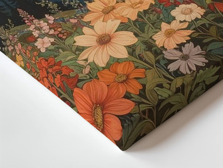 Blooming Alpine Vista Canvas – Vibrant Wildflower & Mountain Landscape Art - Gifitto