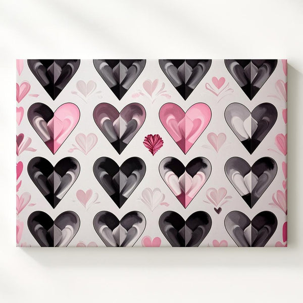 Standout Heart Canvas – Modern Minimalist Love Grid Art - Gifitto