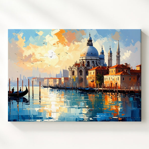 Golden Reflections Canvas – Tranquil Middle Eastern Waterside Cityscape - Gifitto