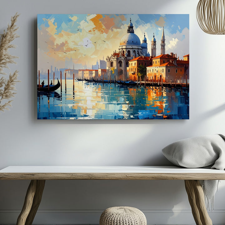 Golden Reflections Canvas – Tranquil Middle Eastern Waterside Cityscape - Gifitto