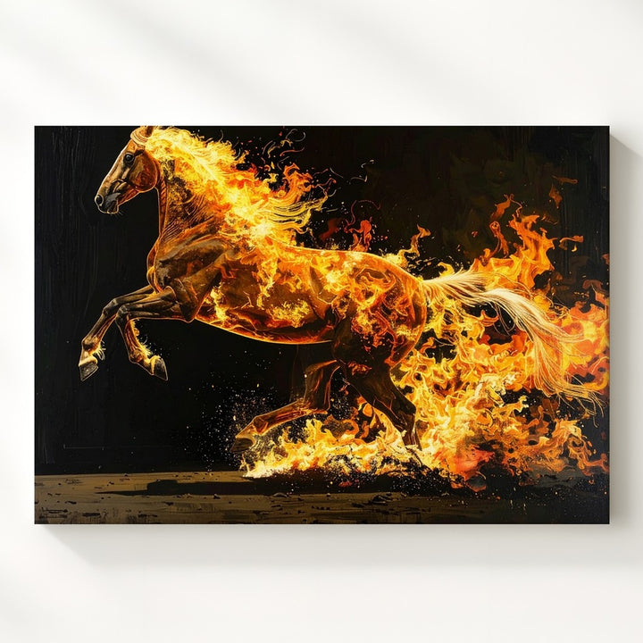 Inferno Horse Canvas – Fiery Elemental Speed & Power Wall Art - Gifitto