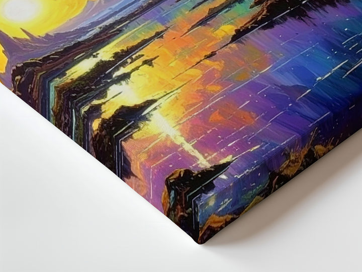 Futuristic Alien City Canvas – Cosmic Skyscrapers and Vibrant Purple Sky - Gifitto