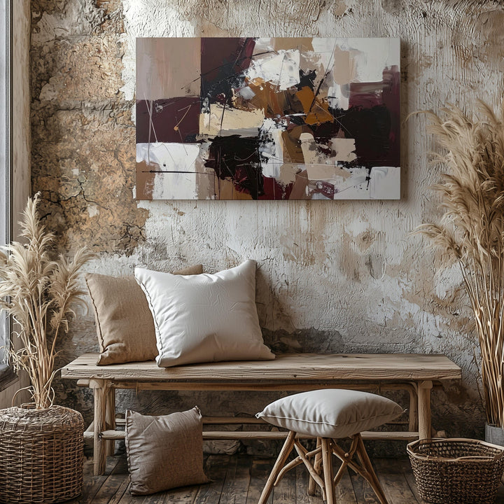 Raw Energy Canvas – Bold Abstract Art with Brushstrokes and Mixed Media - Gifitto