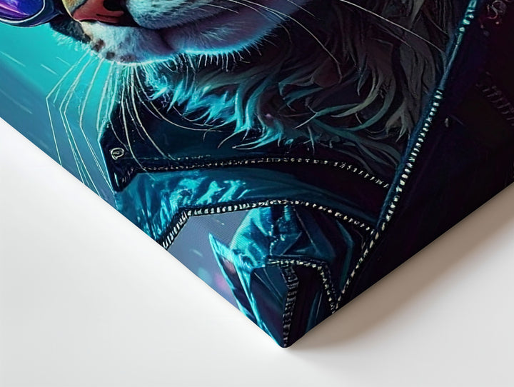 Cyberpunk Cat Explorer Canvas – Futuristic Sci-Fi Feline Wall Art - Gifitto
