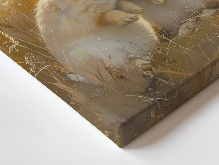 Tender Rabbit Embrace Canvas – Serene Love in a Meadow - Gifitto