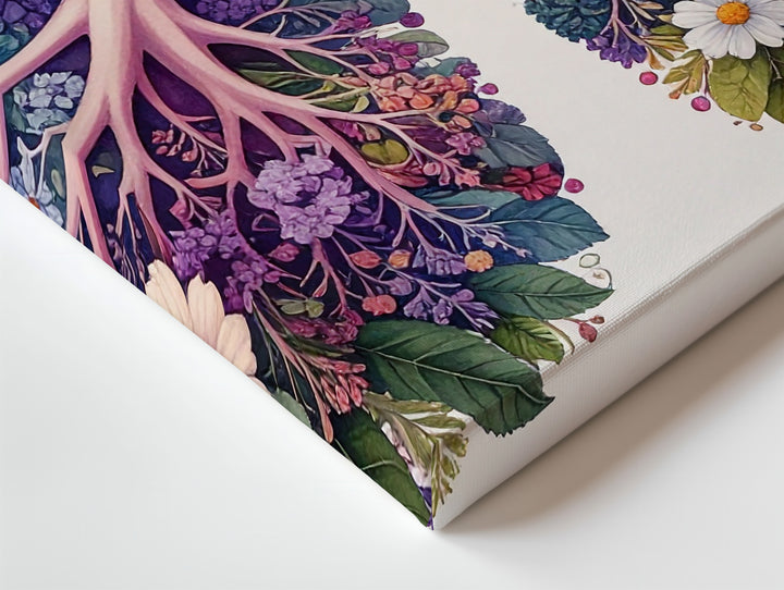 Floral Lungs Botanical Canvas – Nature-Inspired Anatomical Wall Art - Gifitto