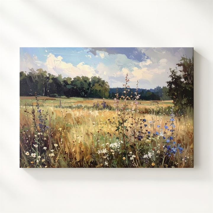Impressionist Meadow Canvas – Soft Wildflower Field & Countryside Horizon - Gifitto