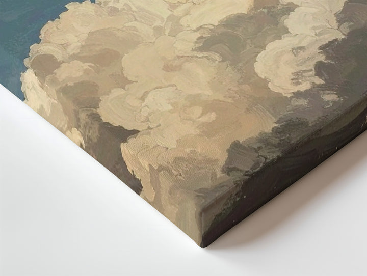 Celestial Depths Canvas – Sculpted Beige Clouds in Classical Sky - Gifitto