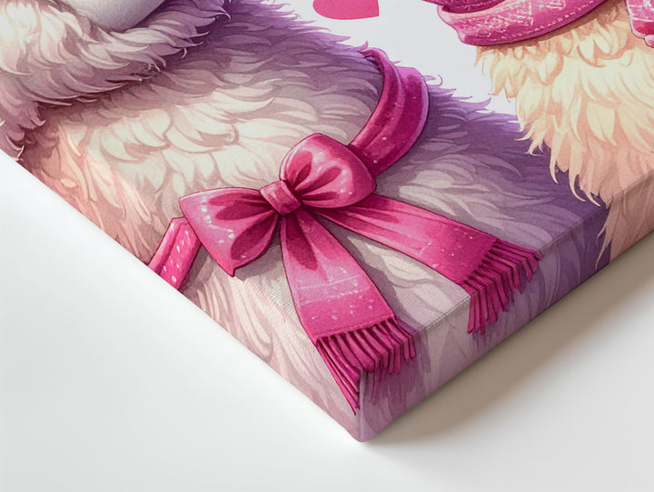 Llama Love Canvas – Adorable Llamas with Heart-Shaped Sunglasses and Pink Accessories - Gifitto