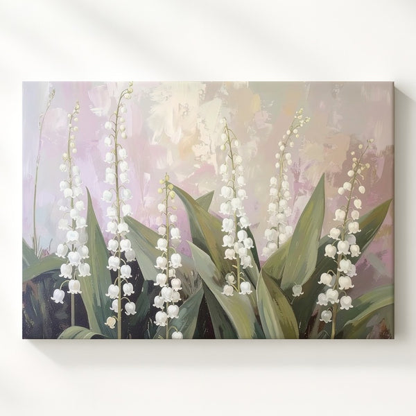 Lily of the Valley Dreamscape – Soft Impressionist Floral Canvas - Gifitto