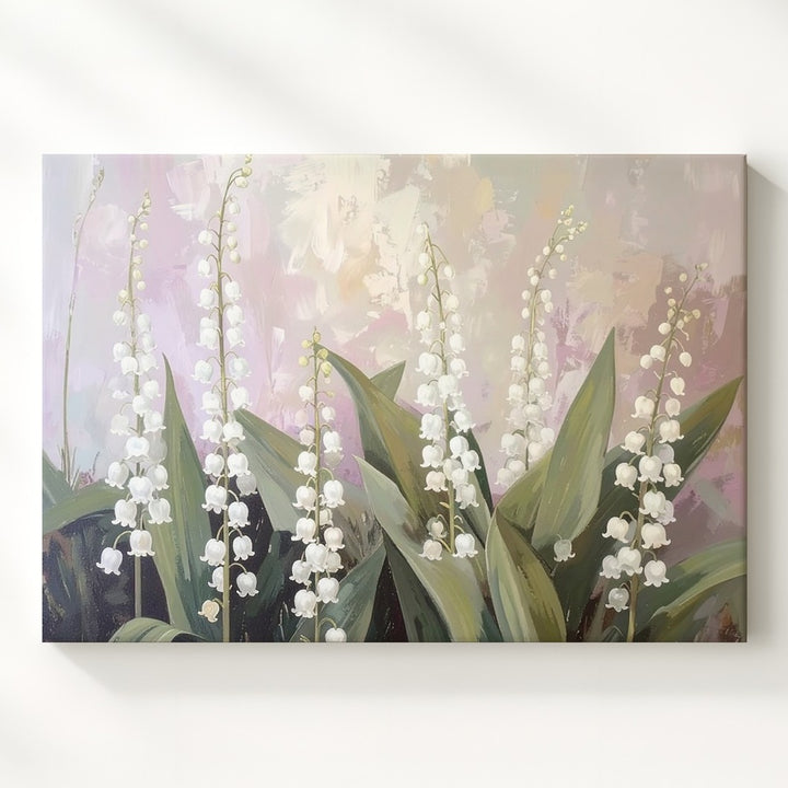 Lily of the Valley Dreamscape – Soft Impressionist Floral Canvas - Gifitto