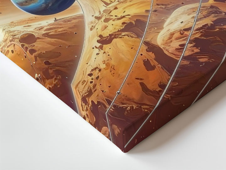 Solar System Alignment Canvas – Stylized Orbit Map with Eight Planets & Glowing Sun - Gifitto
