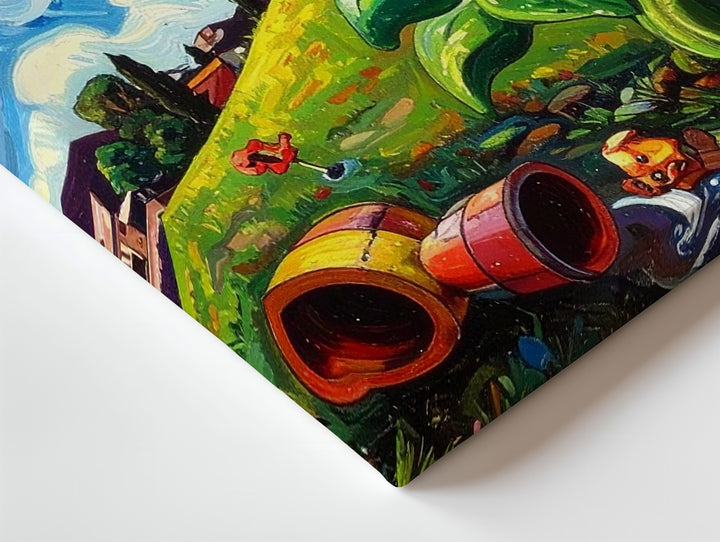 Starry Game Night Canvas – Van Gogh x Mario Surreal Mashup Art - Gifitto