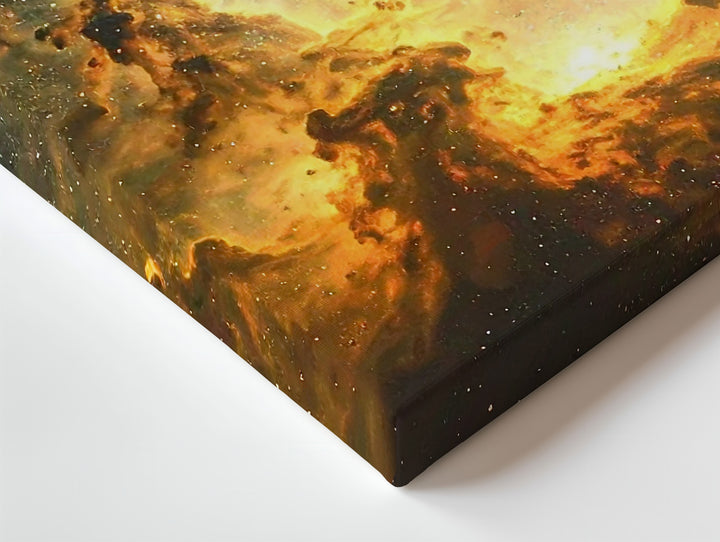 Ancient Starfield Canvas – Yellow-Orange Gas Clouds & Glowing Nebula Clusters - Gifitto