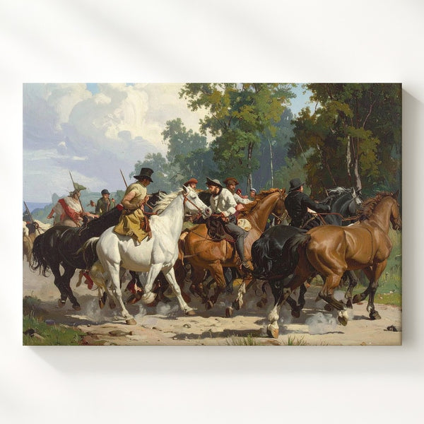 Historical Horsemen and Riders Canvas – Classical Equestrian Action Art - Gifitto