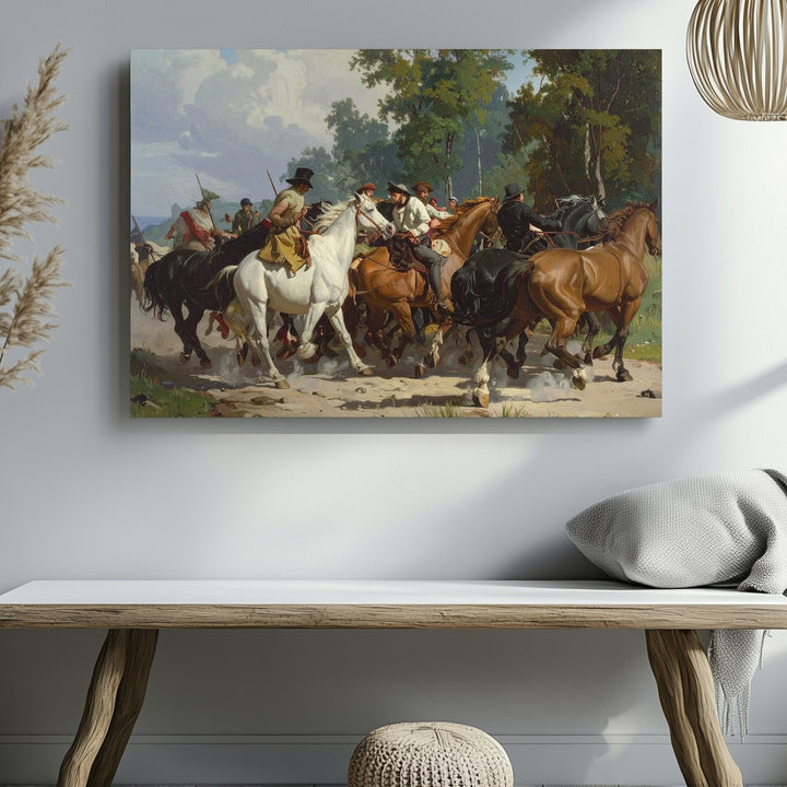 Historical Horsemen and Riders Canvas – Classical Equestrian Action Art - Gifitto