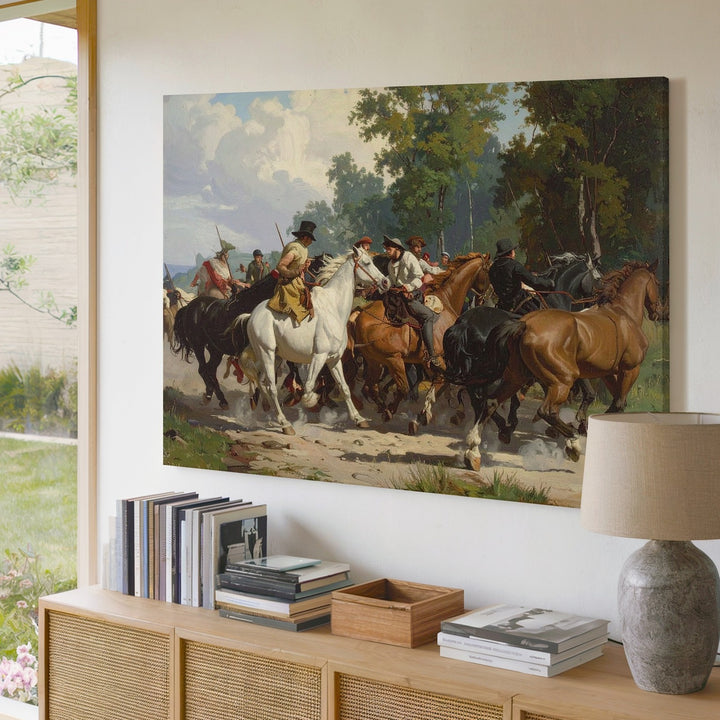 Historical Horsemen and Riders Canvas – Classical Equestrian Action Art - Gifitto