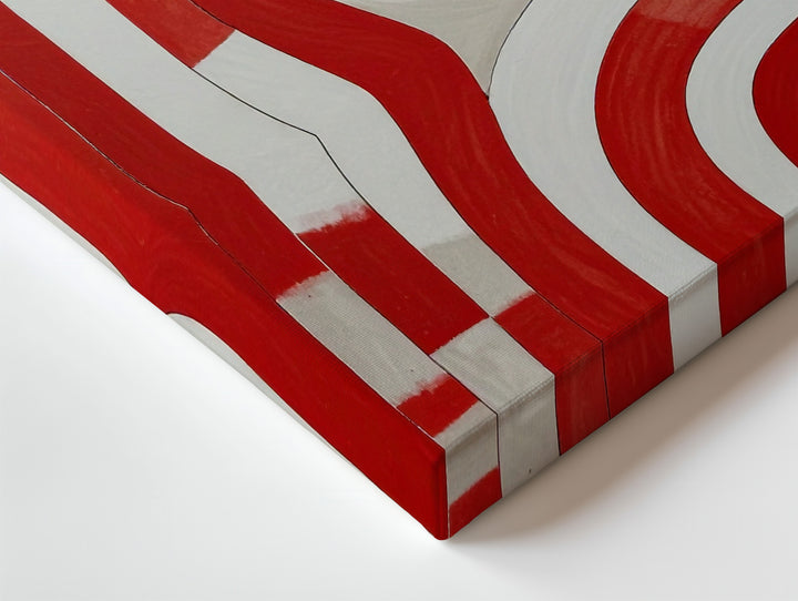 Red Loop Maze Canvas – Bold Abstract Art with Dynamic Red Lines - Gifitto