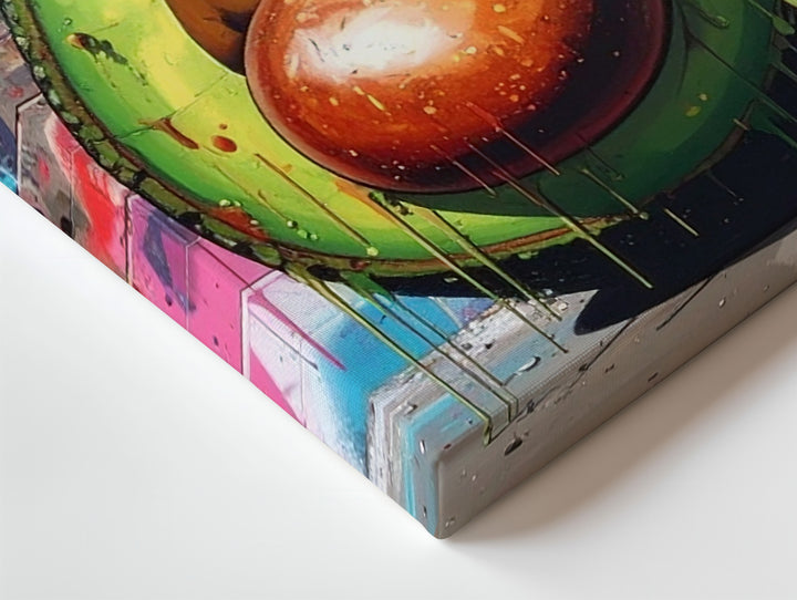 Graffiti Avocado Canvas – Bold Street Art Fruit Wall Mural Print - Gifitto