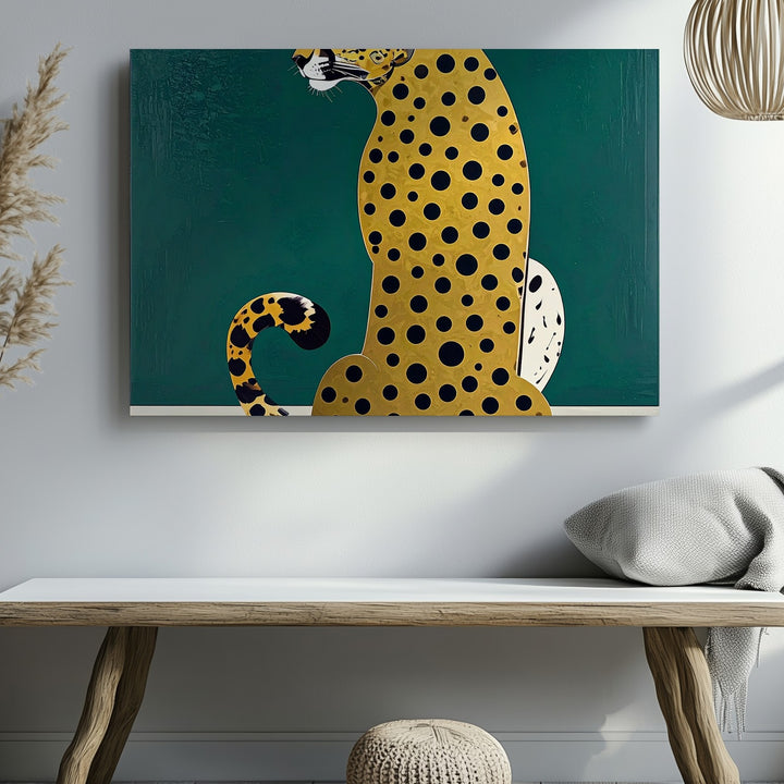 Minimalist Cheetah Canvas – Modern Graphic Animal Art - Gifitto