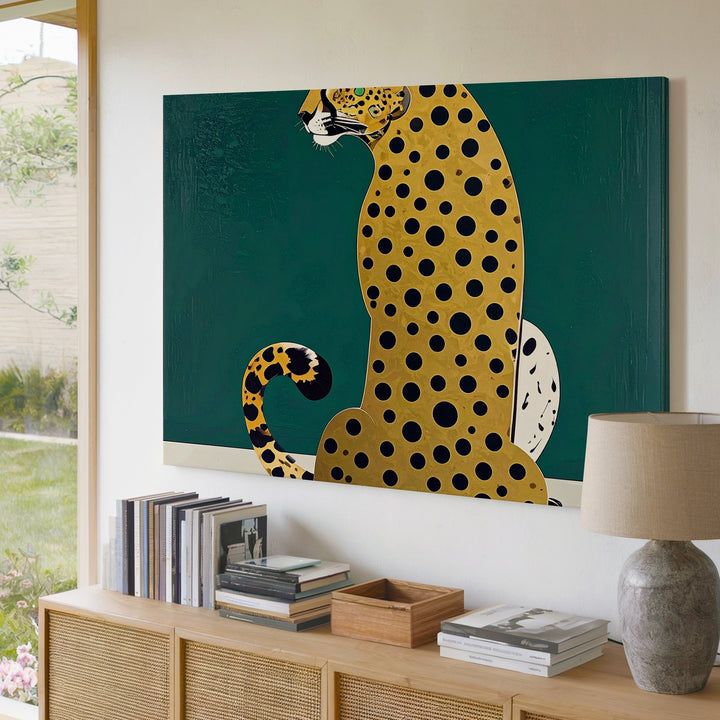 Minimalist Cheetah Canvas – Modern Graphic Animal Art - Gifitto