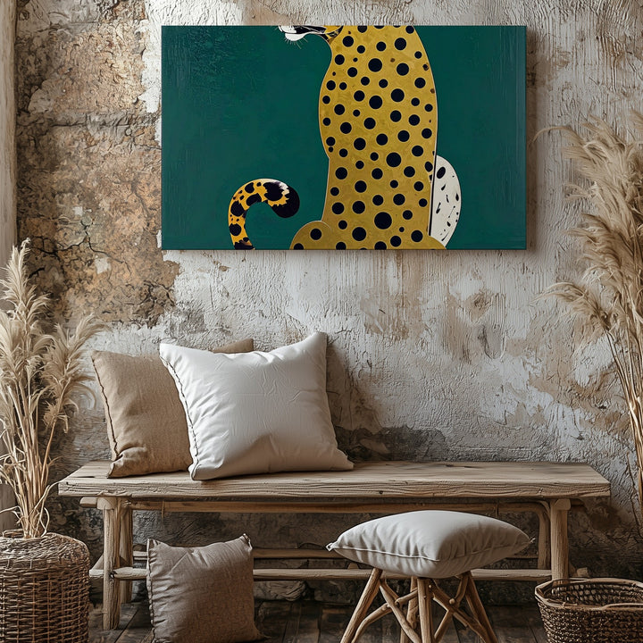 Minimalist Cheetah Canvas – Modern Graphic Animal Art - Gifitto