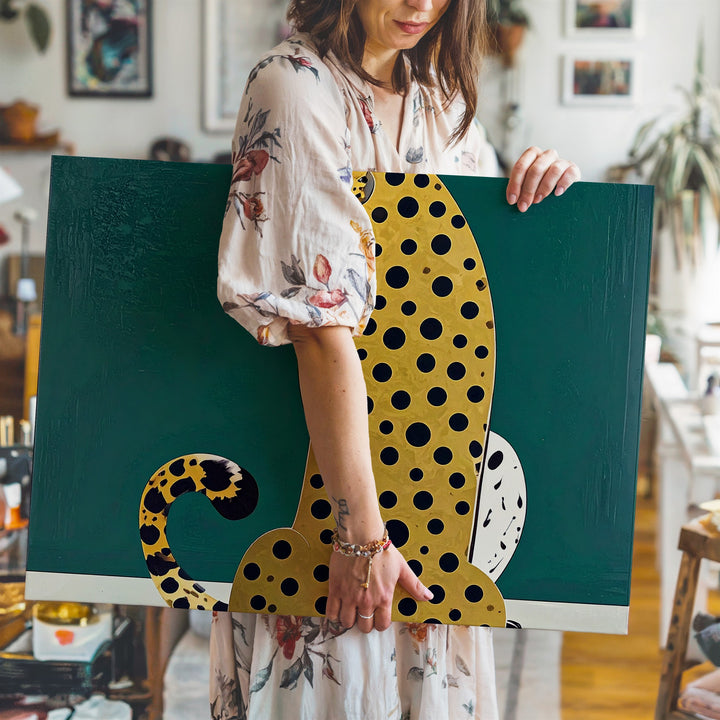 Minimalist Cheetah Canvas – Modern Graphic Animal Art - Gifitto
