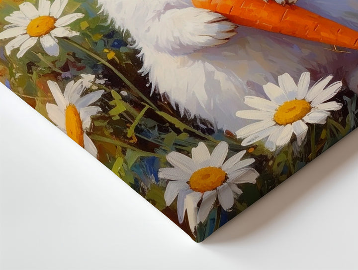 Playful Rabbit with Carrot Canvas – Joyful Meadow Wall Art - Gifitto