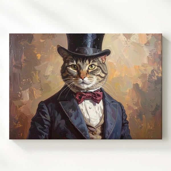 Aristocratic Cat Canvas – 19th Century Formal Attire Portrait Art - Gifitto